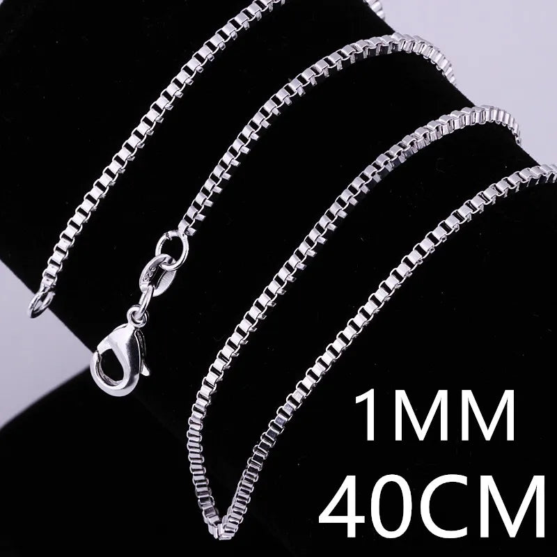 Andara 925 Sterling Silver Gold-Plated 1mm Width Box Chain Necklace Fashion Basic Choker for Women Jewelry Gift
