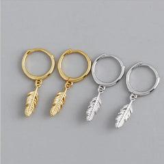 VENTFILLE 925 Sterling Silver Hot Sale Korean Feather Earrings Simple Temperament Exquisite Hot Sema