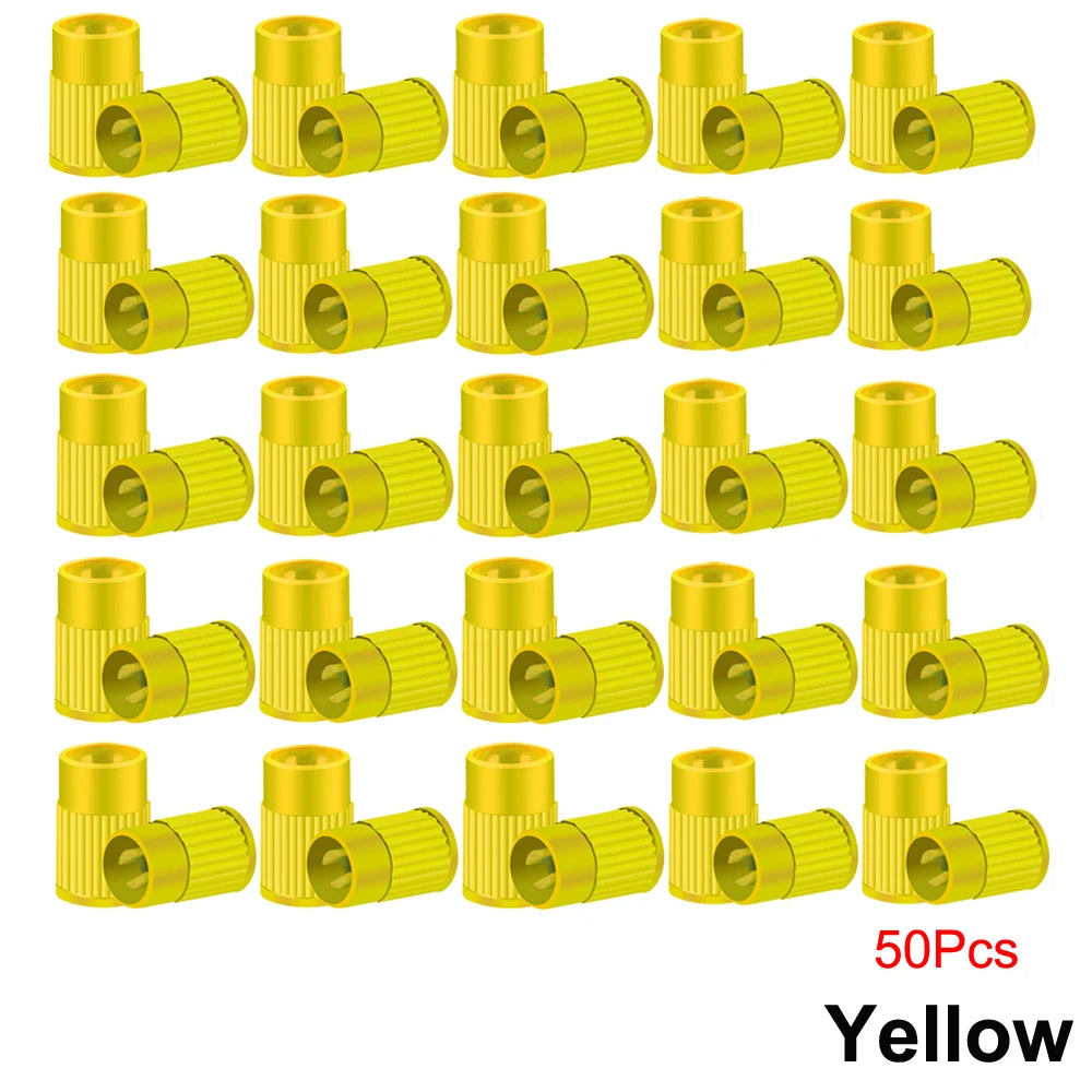 Plastic Tire Valve Caps Built-in Valve Core Remover Tool Universal Stem Covers for additional angle
