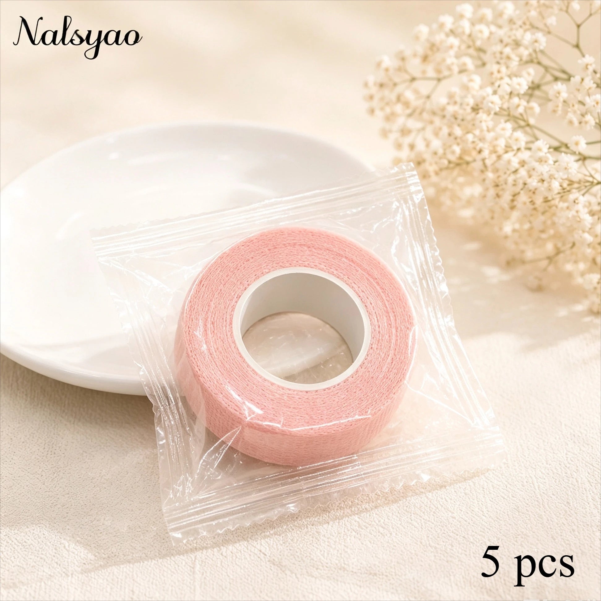 5PCS Eyelashes Extension Tape Micropore Breathable Non-woven Cloth Adhesive Lifting La close-up view