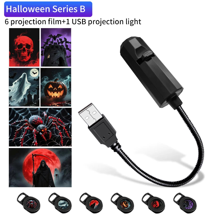 5V USB Projection Lamp with Interchangeable Theme Strips | Indoor Ceiling Decor detail view