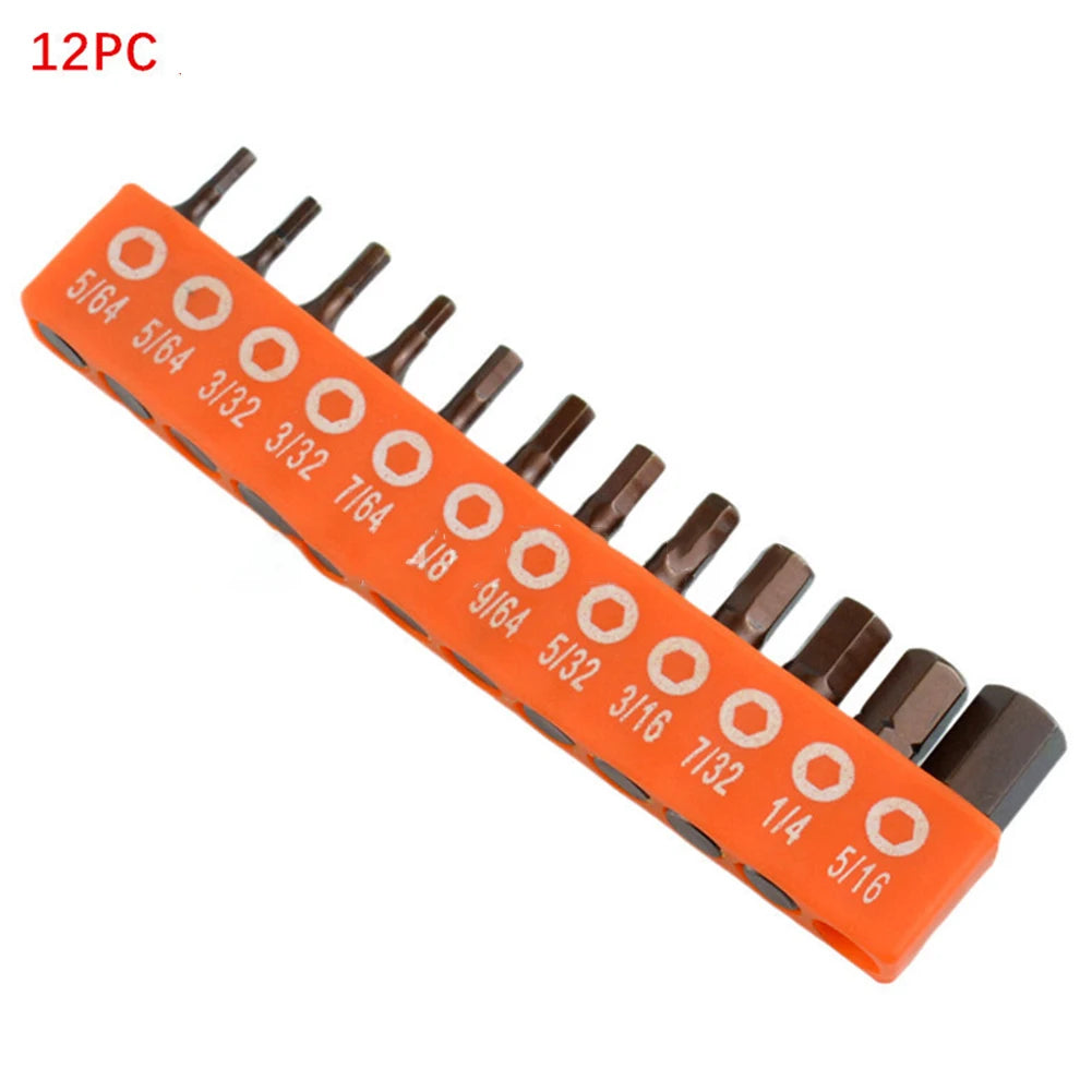 12/24pc Hex Screwdriver Bit Set | Alloy Steel Magnetic 25mm 1/4in Hex Shank Bit Set f alternate view