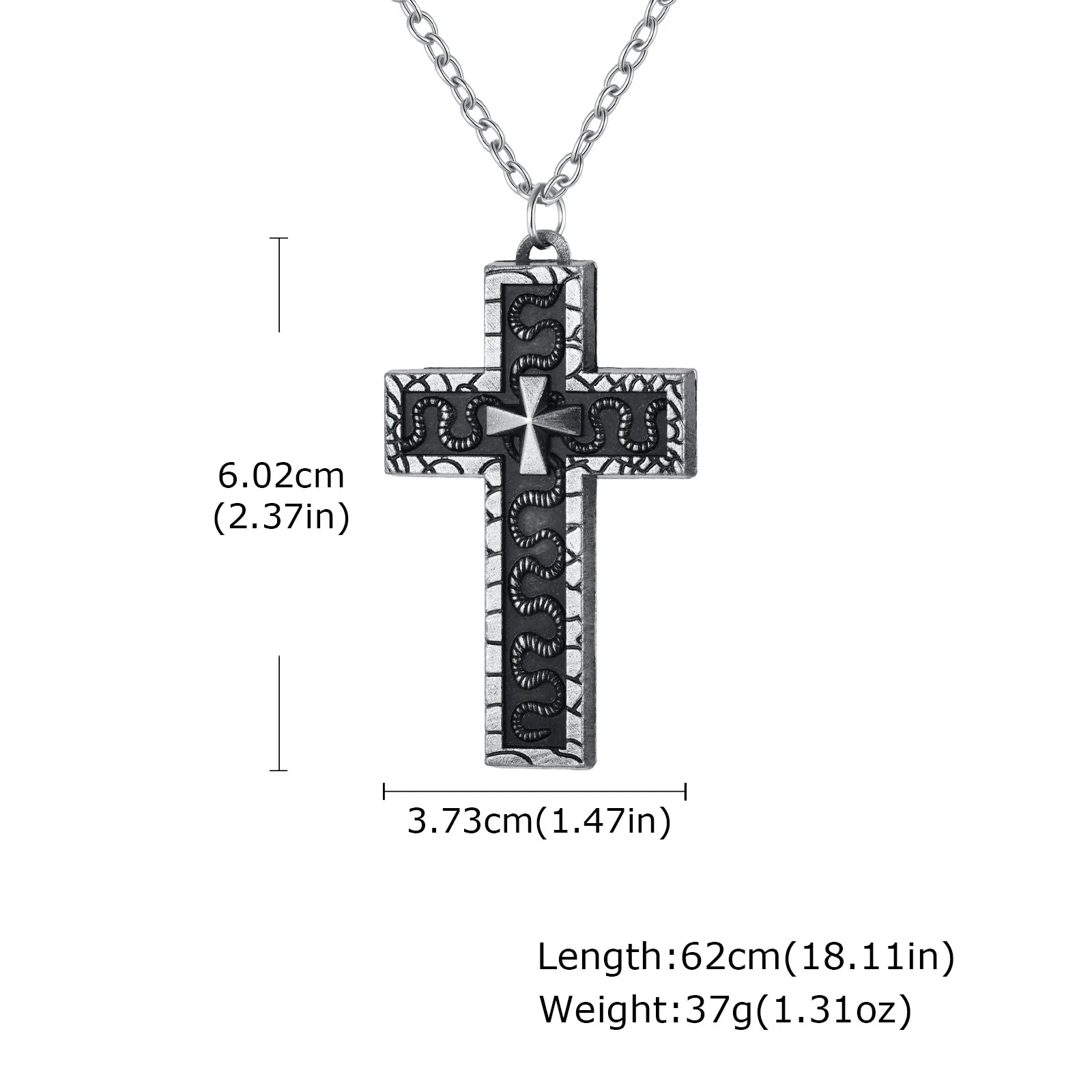 Punk Cross Pendant Necklace for Men,3D Vintage Openable Metal Pendant,Pill Necklace G alternate view