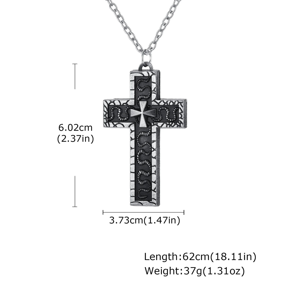 Punk Cross Pendant Necklace for Men,3D Vintage Openable Metal Pendant,Pill Necklace G alternate view