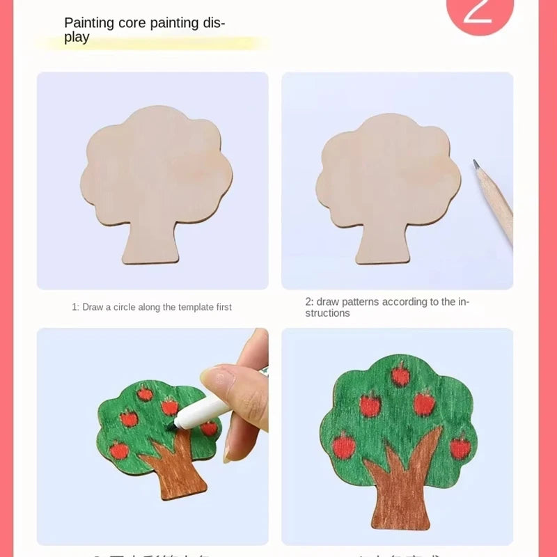 20pcs Montessori Kids Drawing Toys Wooden DIY Painting Template Stencils Learning Edu lifestyle view