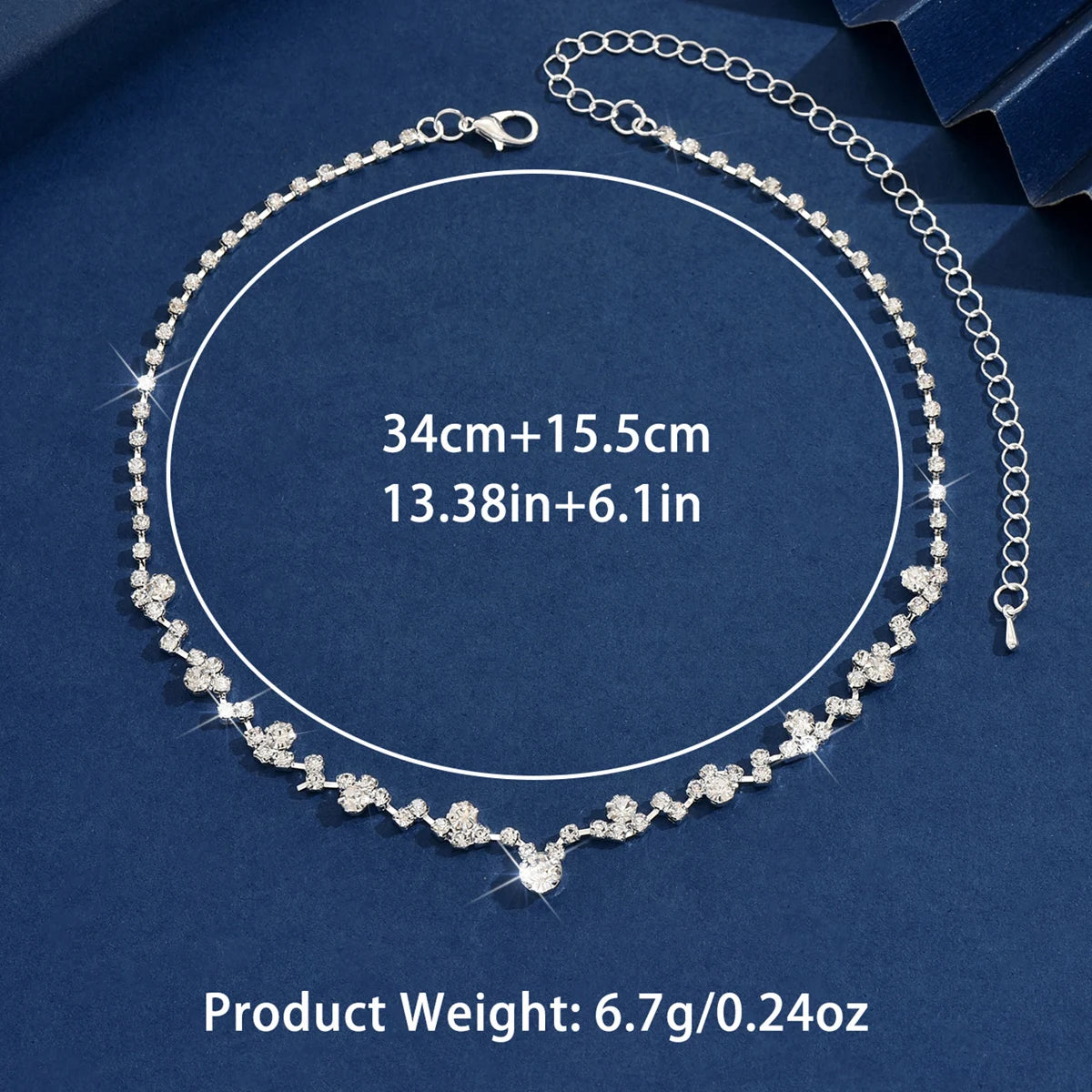 Simple and exquisite full diamond necklace jewelry hot selling necklace full diamond alternate view