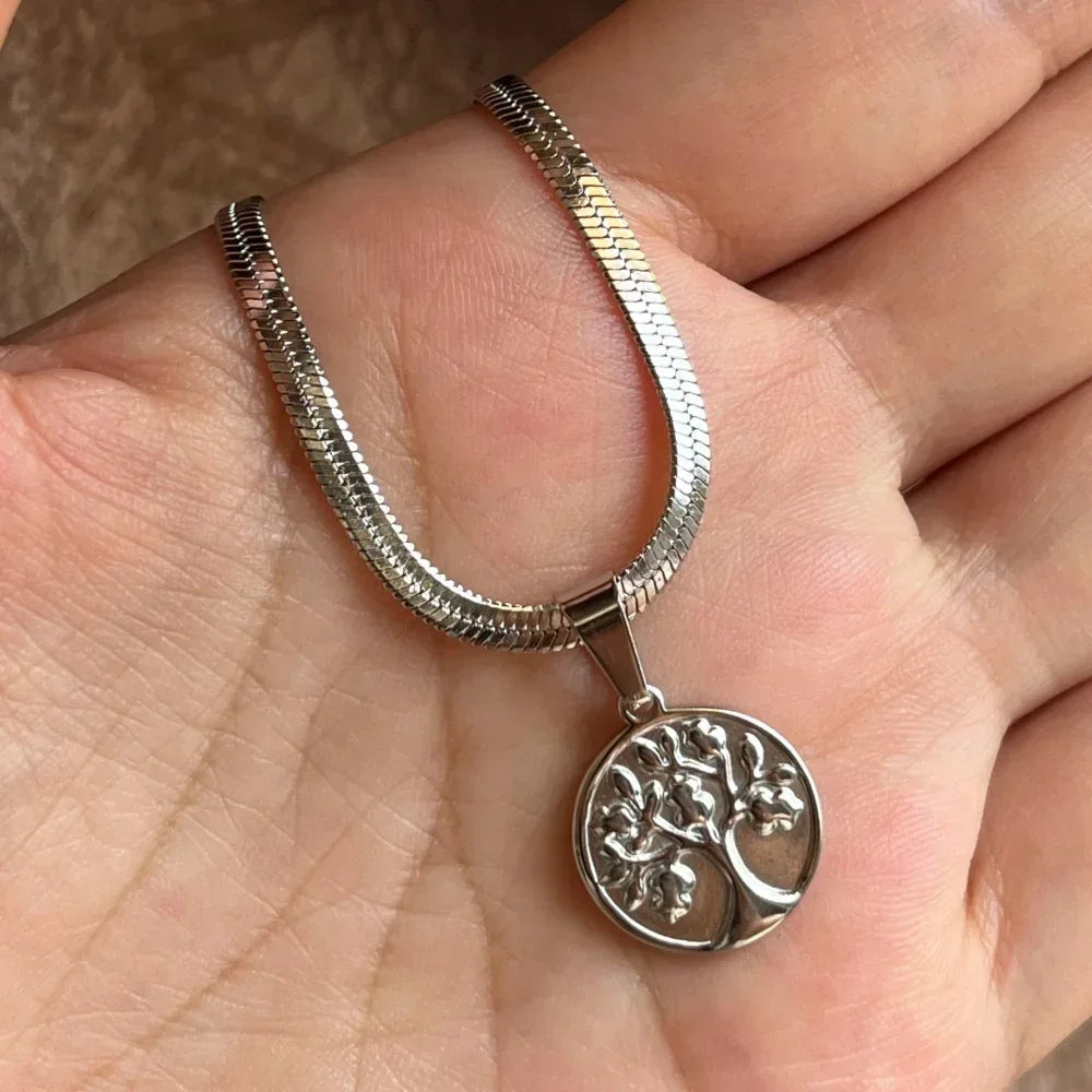 Tree of Life Pendant Necklace | Stainless Steel Family Tree Jewelry for Men and Women alternate view