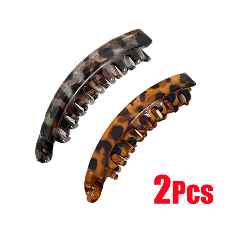 Tortoiseshell Banana Hair Clip Fish Shaped Hairpin Strong Grip Non-Slip Hair Claws Hairgrips Twist Clamp Ponytail Barrettes
