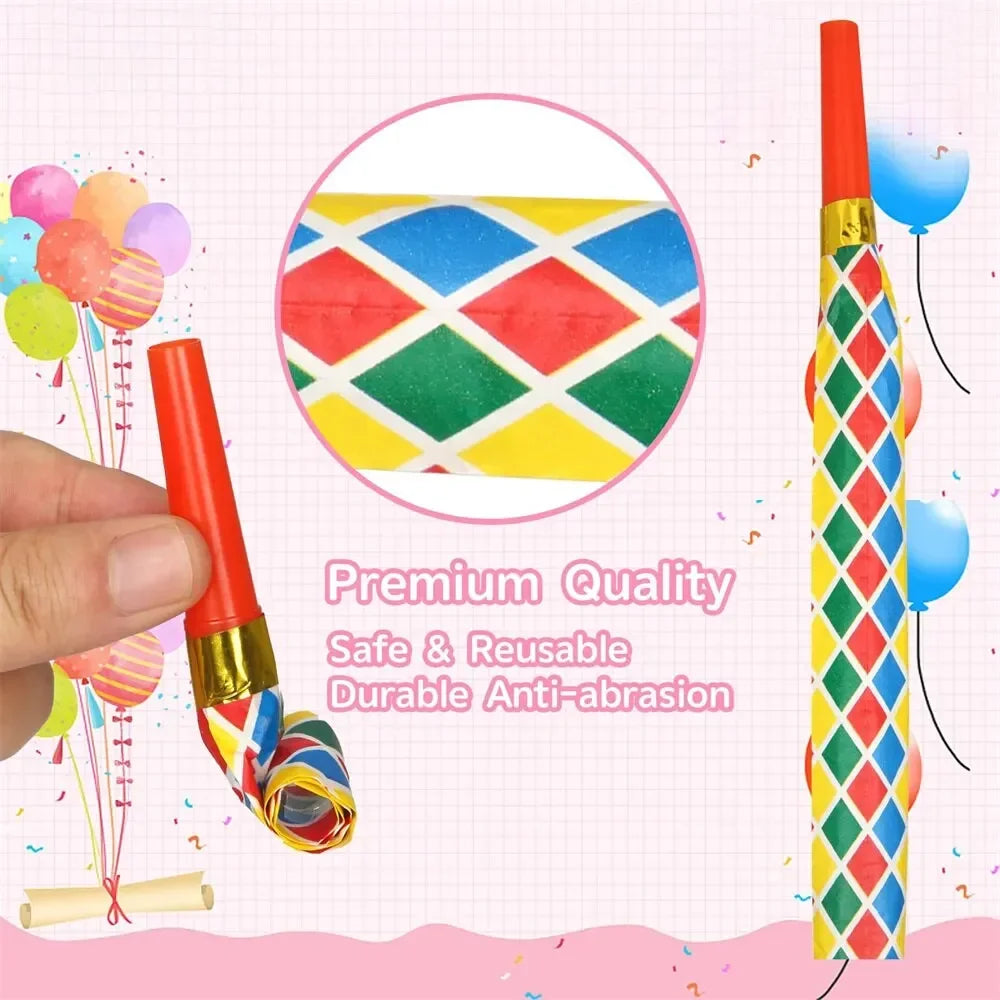 10-20PCS Colorful Whistles Funny Toy Blowing Dragon Whistle Blow Roll Toys Party Games B detail view