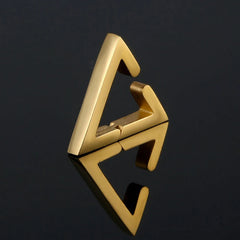 Stainless Steel Non-Piercing Triangle Earrings | Punk Hip Hop Ear Clip Set detail view