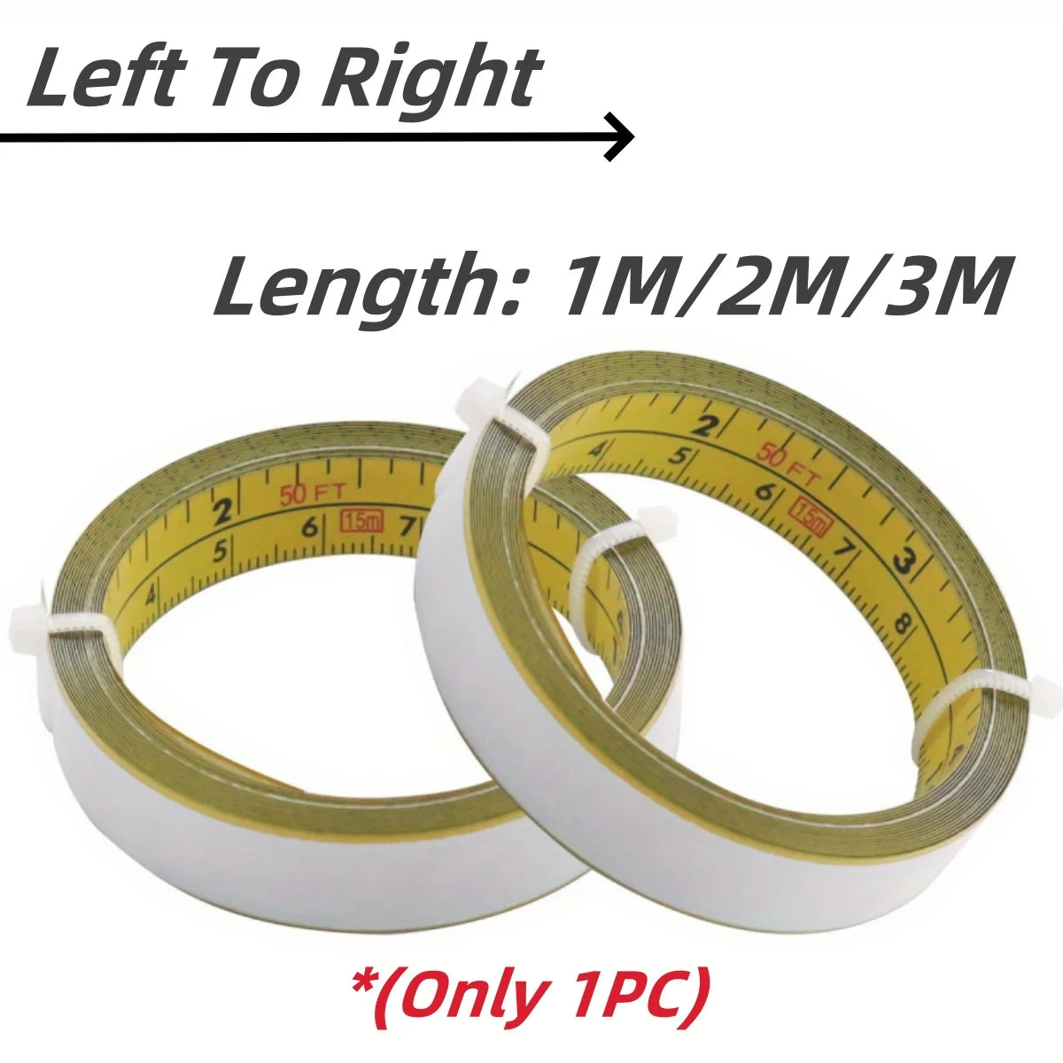 Steel Adhesive Tape Measure, Imperial and Metric Scale Ruler Sticker, Left To Right Read detail view