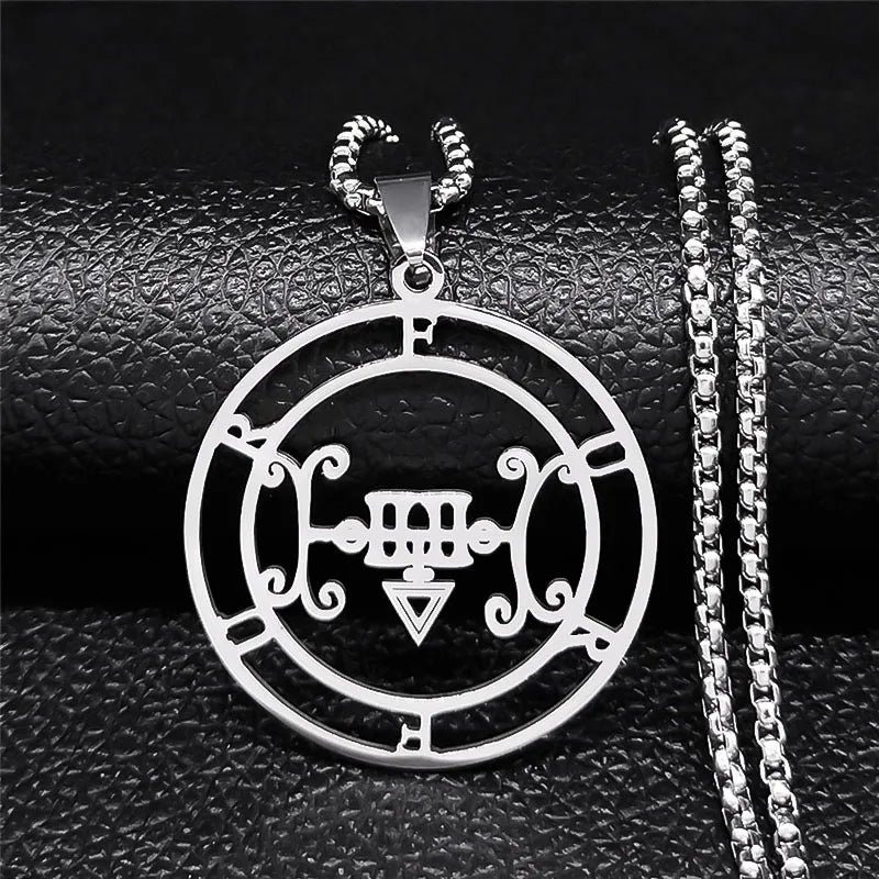 Astaroth Sigil Goetia Stainless Steel Necklace Solomon Demon Seal Satan Sigil sataniq alternate view