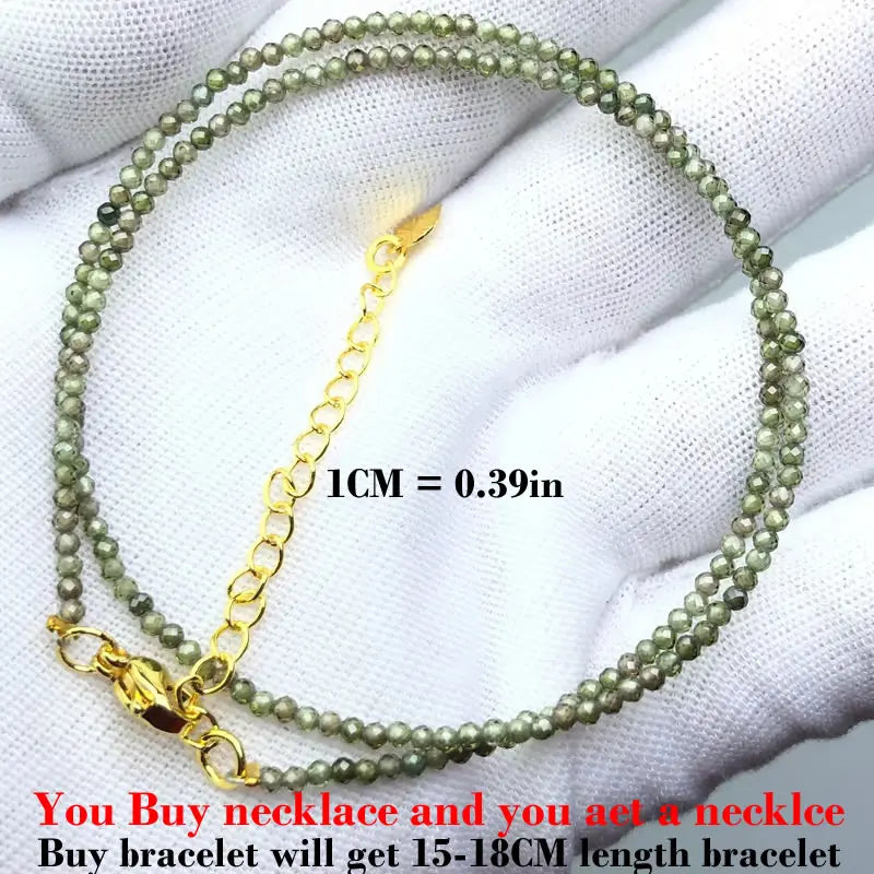 Fashion Faceted 2mm Beads Necklace Mini Natural Stone Amethysts Quartzs Agat Choker M lifestyle view