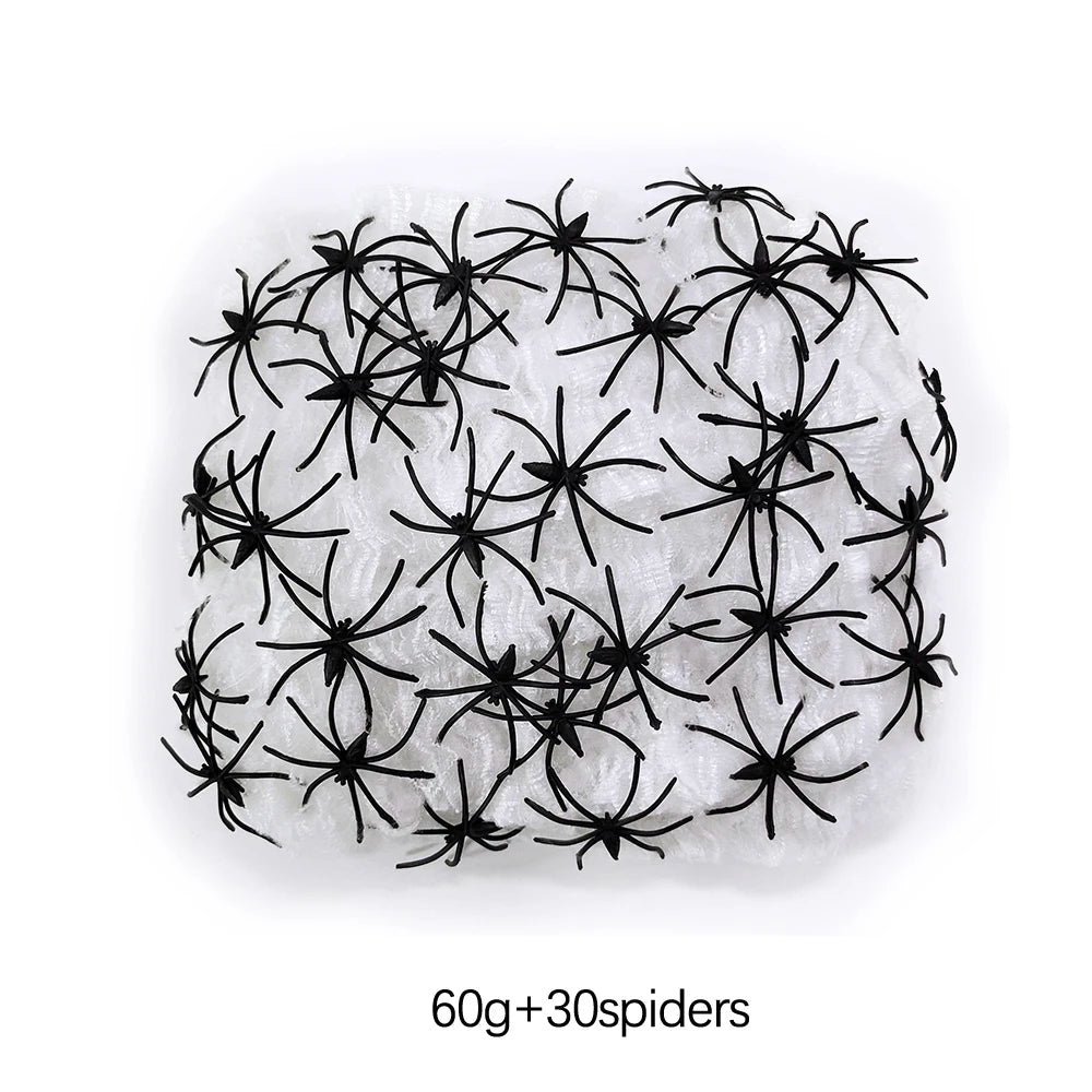 Halloween Decorations Artificial Spider Web Luminous Stretch detail view