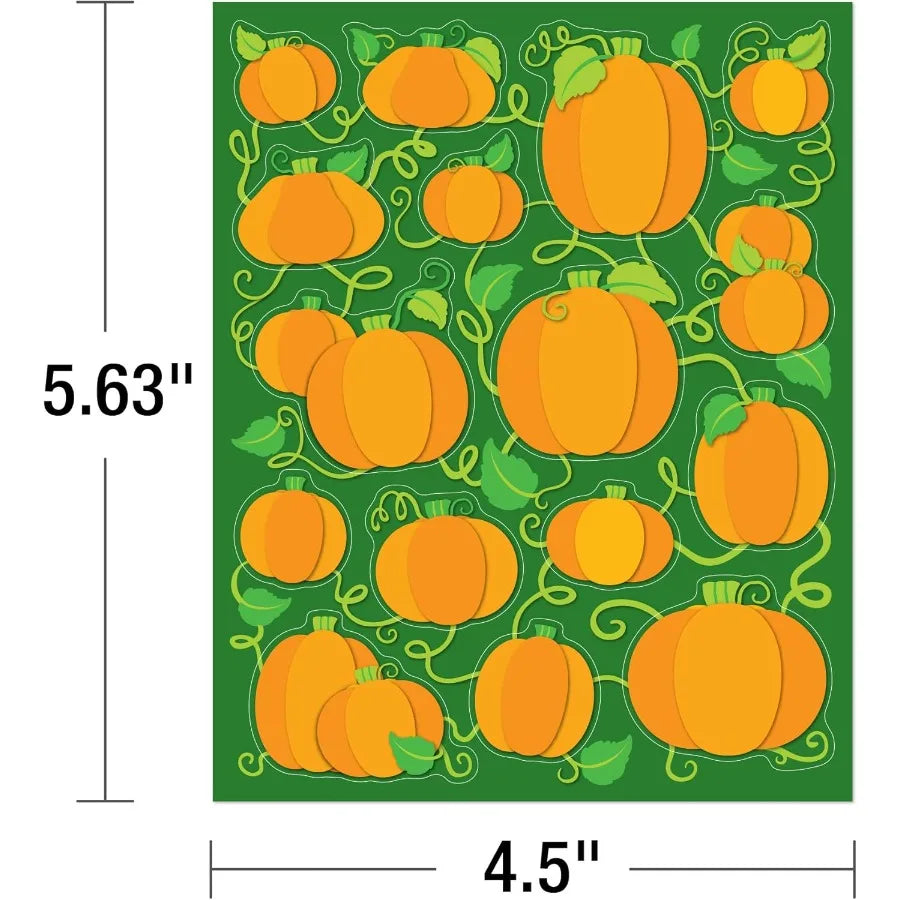 6 Sheets of Pumpkin Stickers for Halloween | Festive Fall Decor additional angle