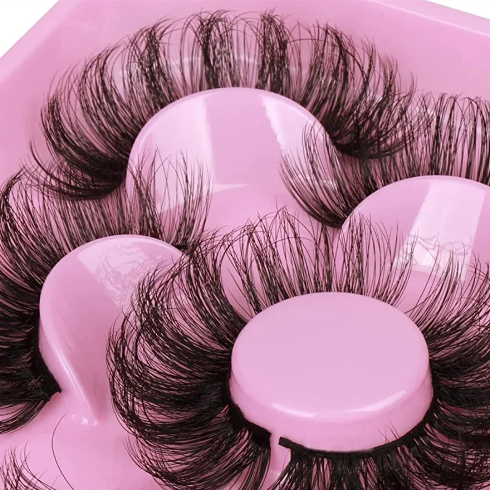 5 Pairs Russian Strip Lashes Fluffy Mink Lashes 3D False Eyelashes Russian Volume Eye alternate view