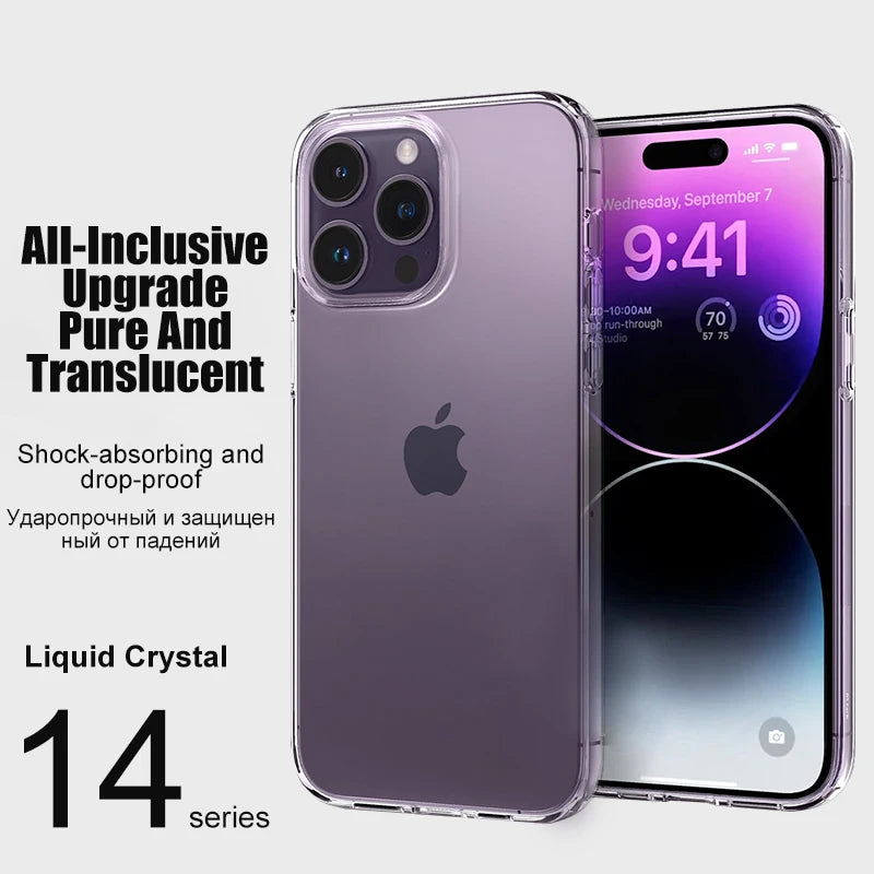 Luxury Clear Silicone Phone Case For iPhone 16 15 14 13 12 11 Pro Max XR X XS 7 8 Plu alternate view