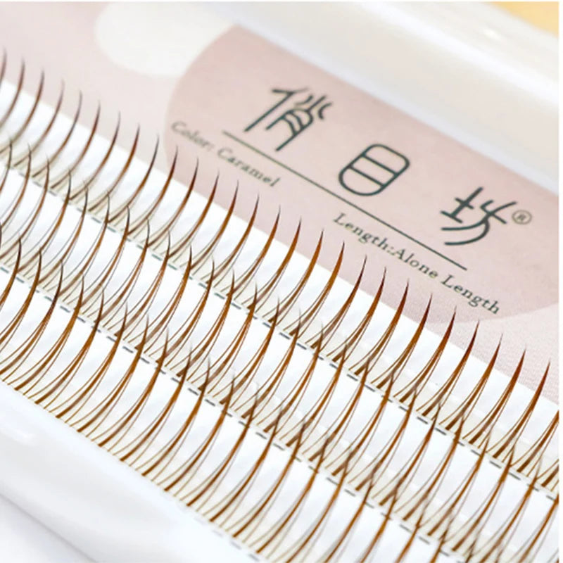 Brown Lashes A Type False Eyelashes 8-12mm | Natural Fairy Lash Clusters for Korean Make detail view