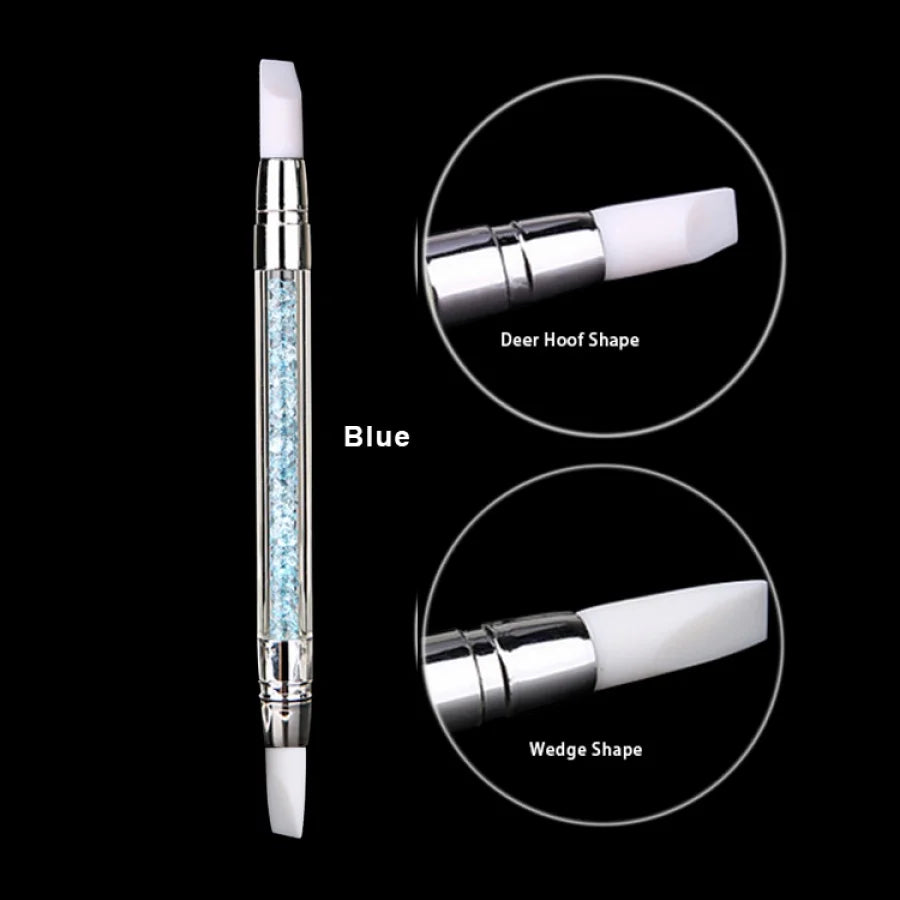 1/5 Pcs Silicone Nail Tools Dual Tipped Nail Art Sculpture Pen Rhinestone Nail Polish lifestyle view