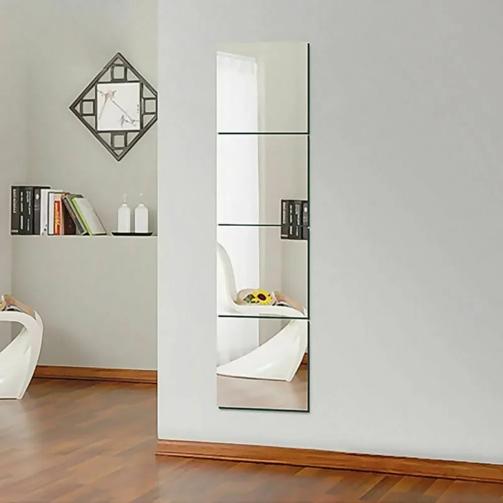 10Pcs 10CM Square Mirror Glass Tile Wall Stickers | Self Adhesive Acrylic Mosaic Home lifestyle view