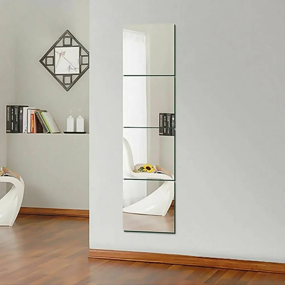 10Pcs 10CM Square Mirror Glass Tile Wall Stickers | Self Adhesive Acrylic Mosaic Home lifestyle view