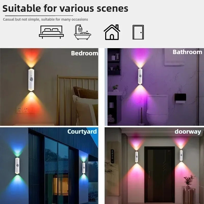 Rechargeable Motion Sensor RGB Night Light | Cat Eye Wall Lamp with 7-Color Changing lifestyle view