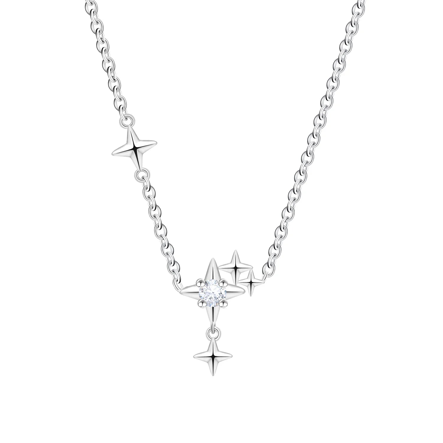 Romantic Pink Crown Heart Pendant Necklace Genuine 925 Sterling Silver Elegant Fine J alternate view