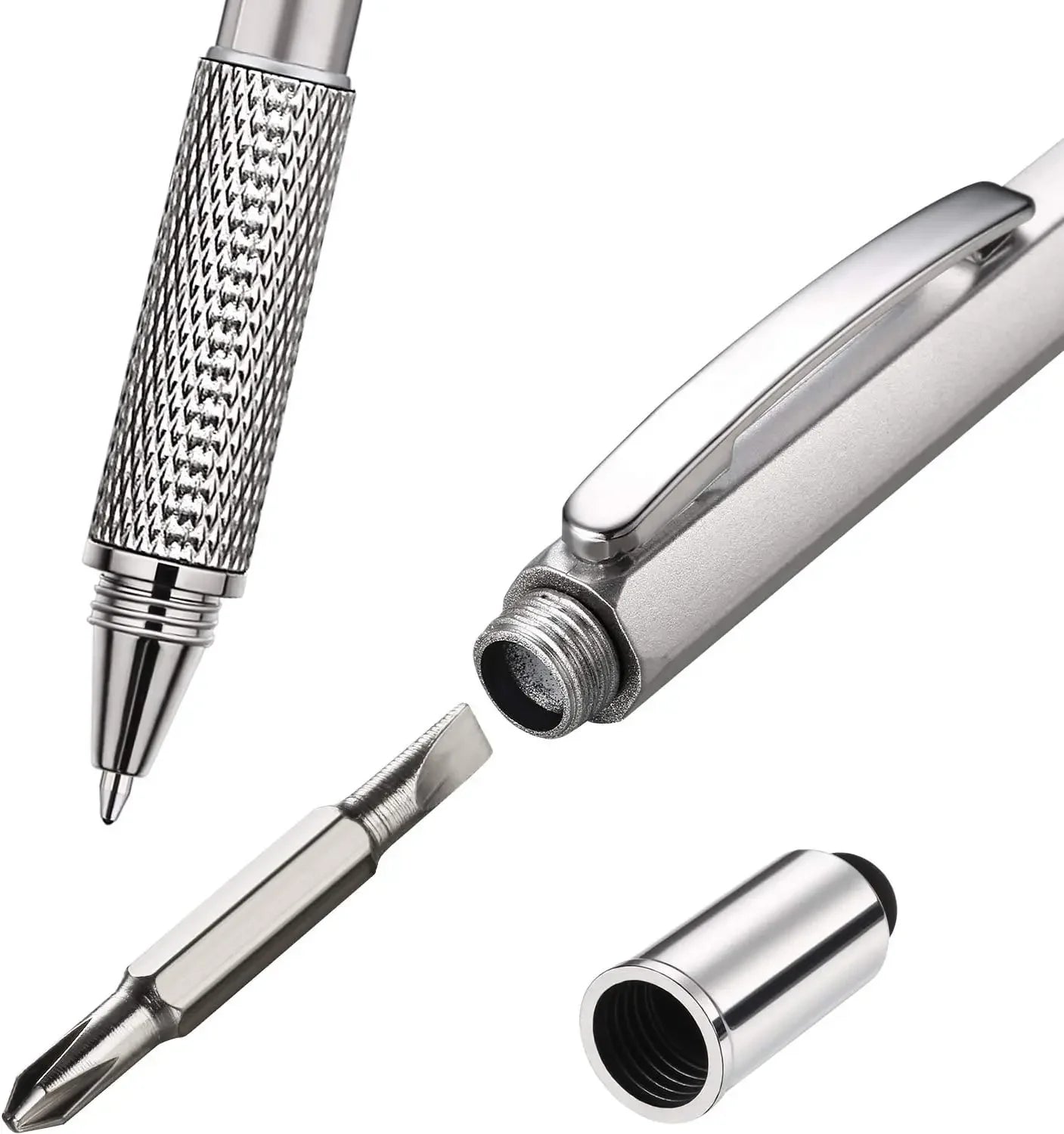 7 in 1 Multifunction Ballpoint Pen | EDC Hand Tool with Ruler Screwdriver Stylus Level detail view