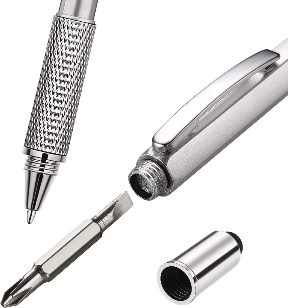 7 in 1 Multifunction Ballpoint Pen | EDC Hand Tool with Ruler Screwdriver Stylus Level detail view