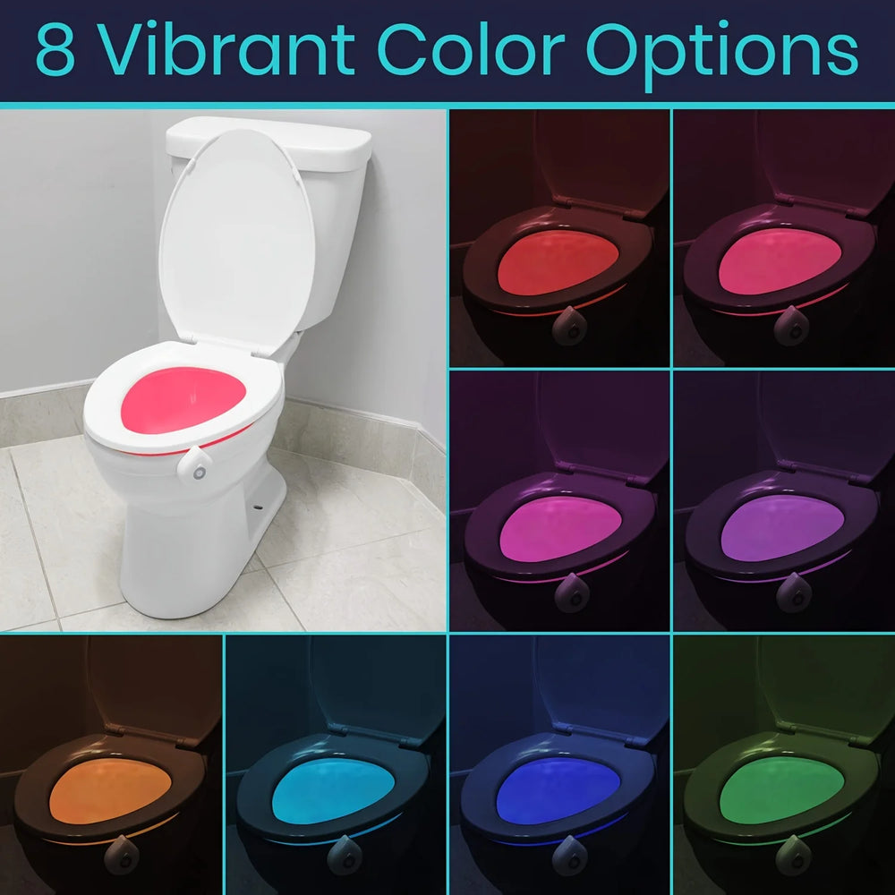 Toilet Motion Sensor Light | 8 Color Changing PIR LED Night Light for Bathroom lifestyle view