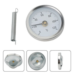 0-120°C Stainless Steel Clamp-on Tube Thermometer | Industrial Pipe Temperature Gauge wi detail view