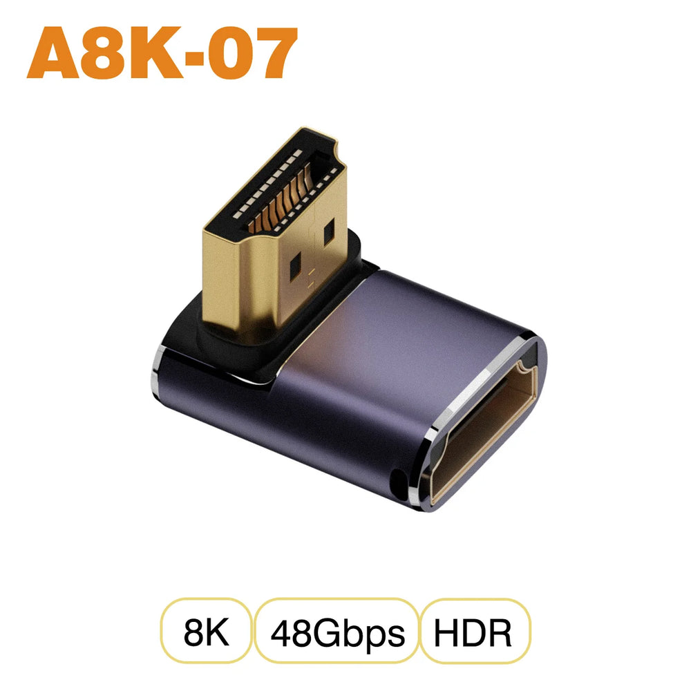 NNBILI HDMI 2.1 Adapter | 48Gbps 8K@60Hz Elbow and Straight Converter close-up view