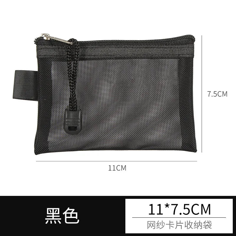 Mini Mesh Zipper Card Pouch | Transparent ID and Credit Card Storage Bag alternate view