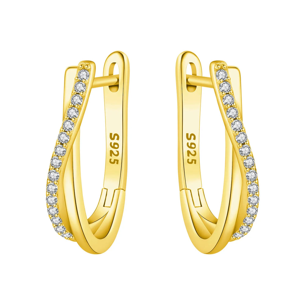 Original 925 Sterling Silver Planet Starlight Earrings Fashion 18K Gold Hoop Earrin additional angle