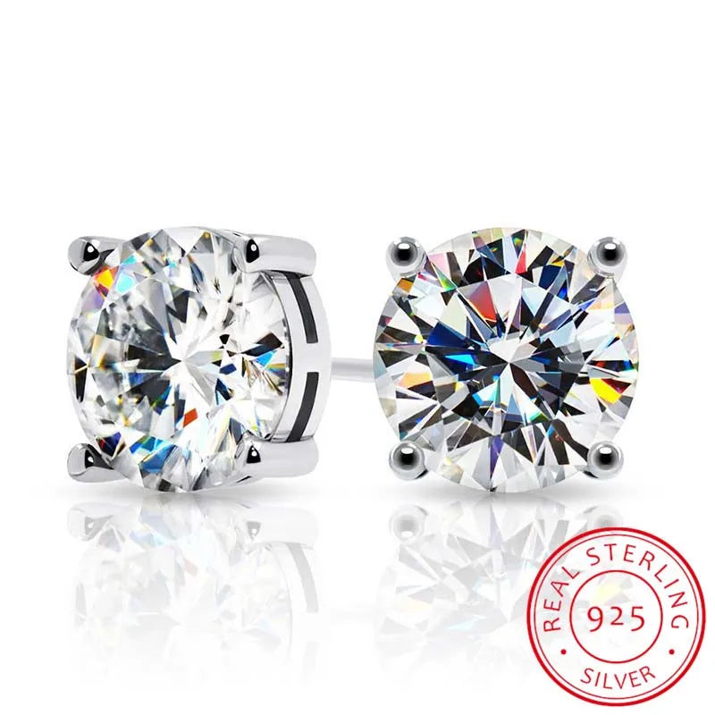 2.0ct Moissanite Earrings for Women Lab Grown Diamond Ear Studs 925 Sterling Silver F alternate view