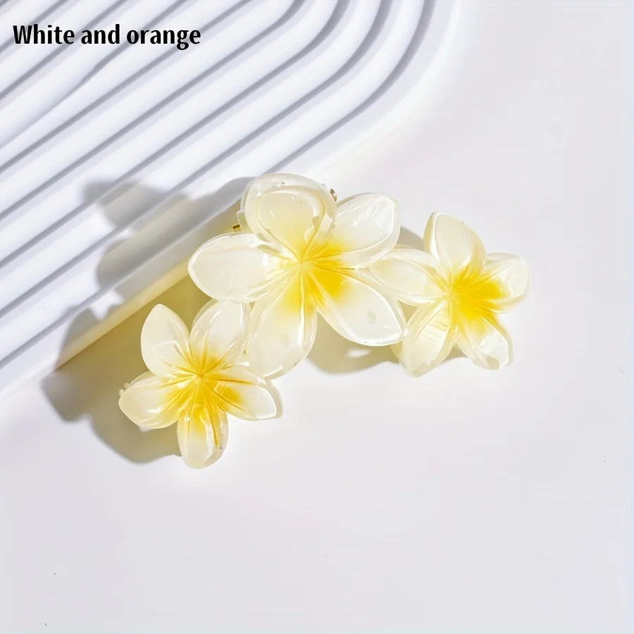 1 Set of Women's Contrast Color Flower Hair Claw Daily Various Scenes Hair Spring and Summer New Hair Accessories