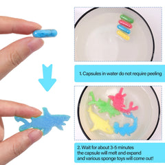 3Pcs Creative Soaking Water Expands To Large Sponge Capsule Toys Dinosaur Sea Animal alternate view