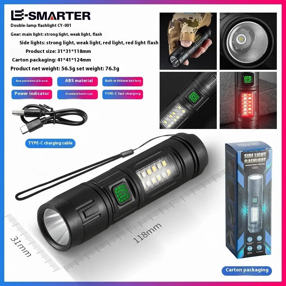 Rechargeable LED Flashlight 600 Lumen | Waterproof Camping & Emergency Torch additional angle