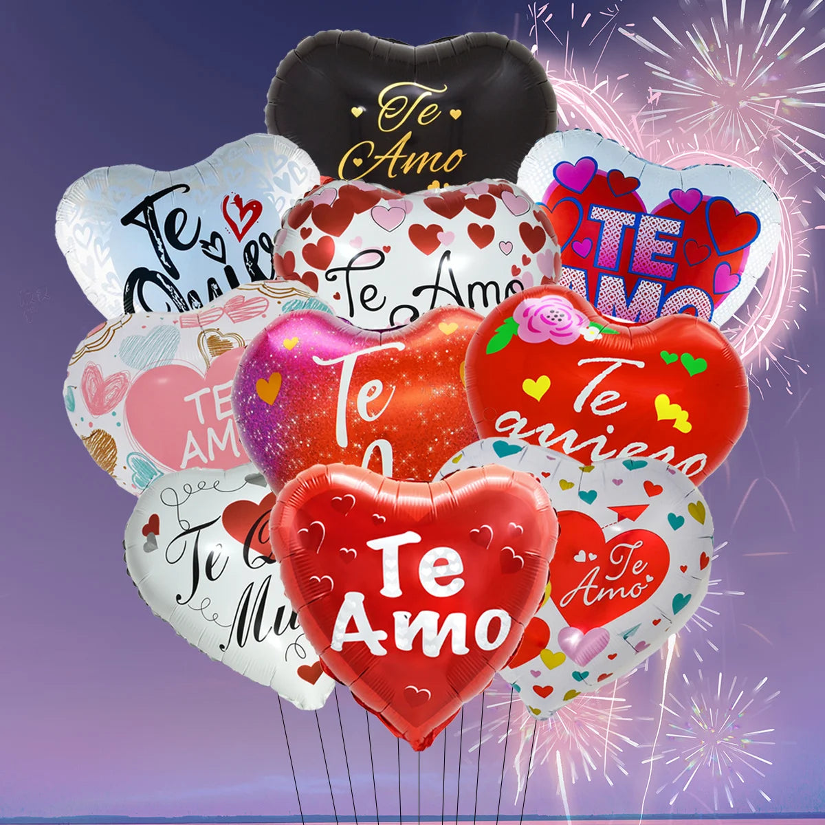 Heart to Heart Love Bear Balloon | Valentine's Day Decor with Stand detail view