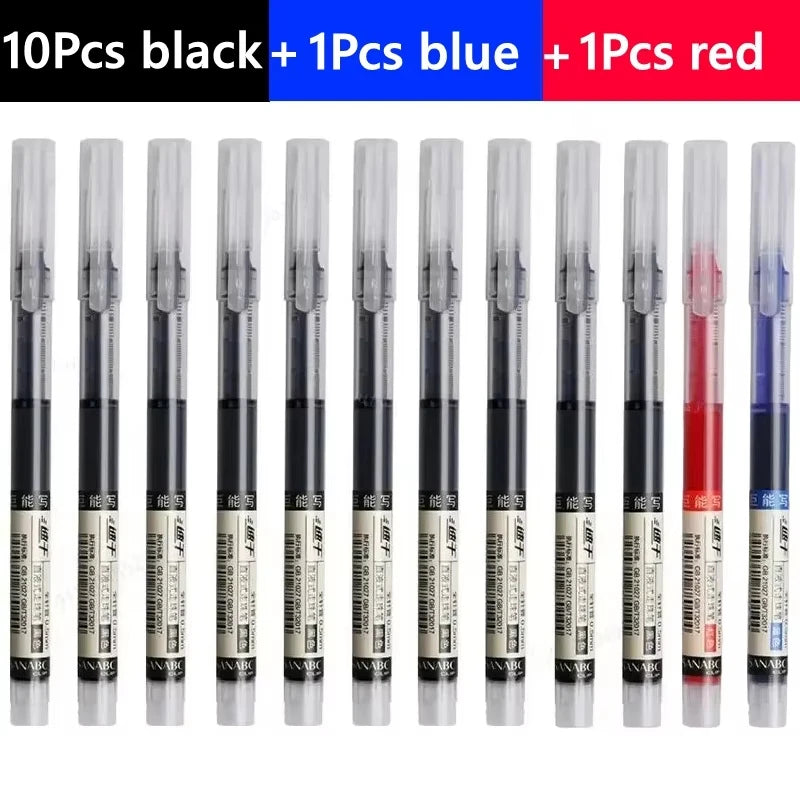Needle Gel Pens Straight Liquid Ballpoint Pen Kawaii Stationery School Office close-up view
