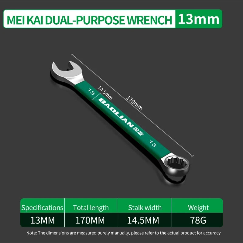 BaoLian Durable Wrench Set 6-19mm | Two-Way Open Combination Wrench for Auto Repair detail view