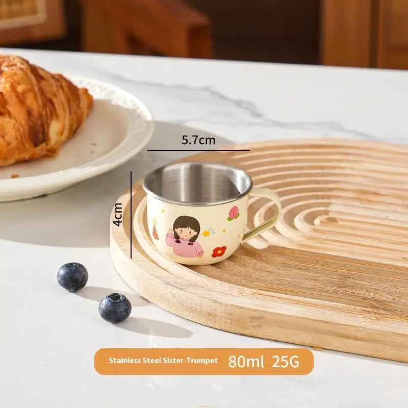 〔CC11〕80/220ml Stainless Steel Water Cup Mug For Kids Anti Scalding Milk Coffee Cup Mi close-up view