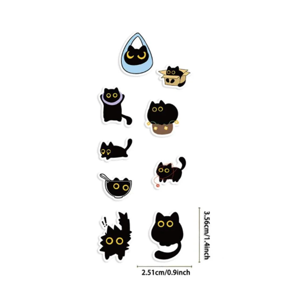 100-500Pcs Cartoon Cat Sticker Roll Set | DIY Decorative Stickers for Party, Phone, Guit detail view