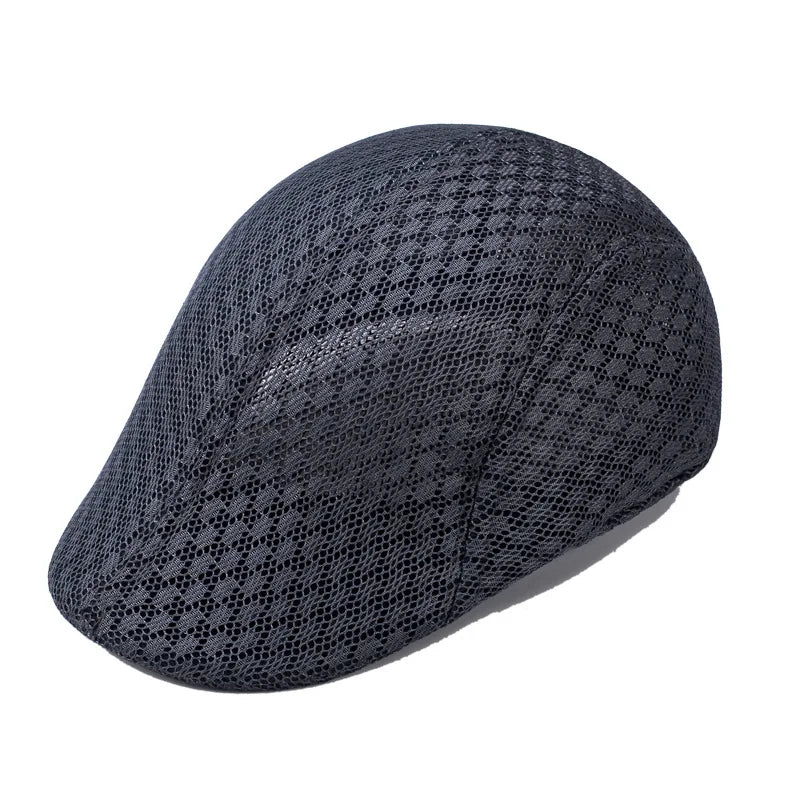 Breathable Mesh Beret Hat for Summer | Unisex Newsboy Flat Cap lifestyle view