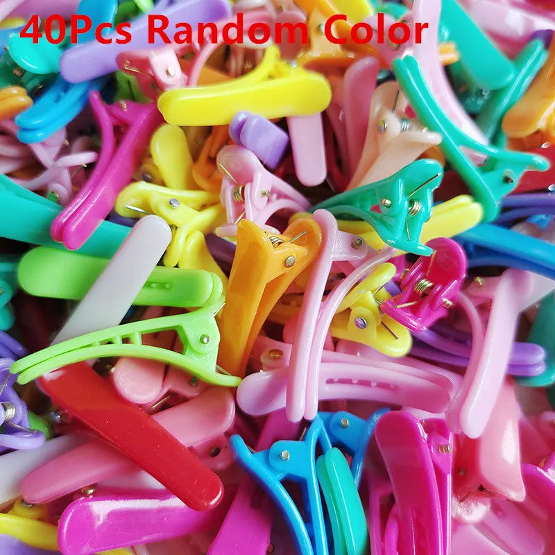 40Pcs/Lot DIY Hair Accessories 3.6cm Plastic Hair Clip Candy Color Hairpin Duckbill Barrette Bang Side Headdress Girls Ornaments