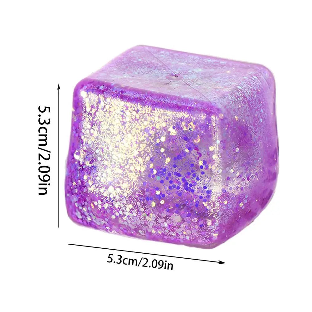 Maltose Cube Stress Squeeze Toy | Slow Rebound Polar Light Colorful TPR Block alternate view