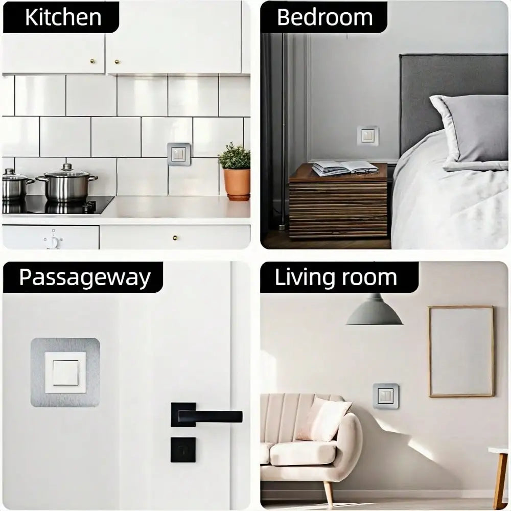 Square Switch Wall Sticker | Pre-stuck Decorative Switch Cover, 14.6x14.6cm additional angle