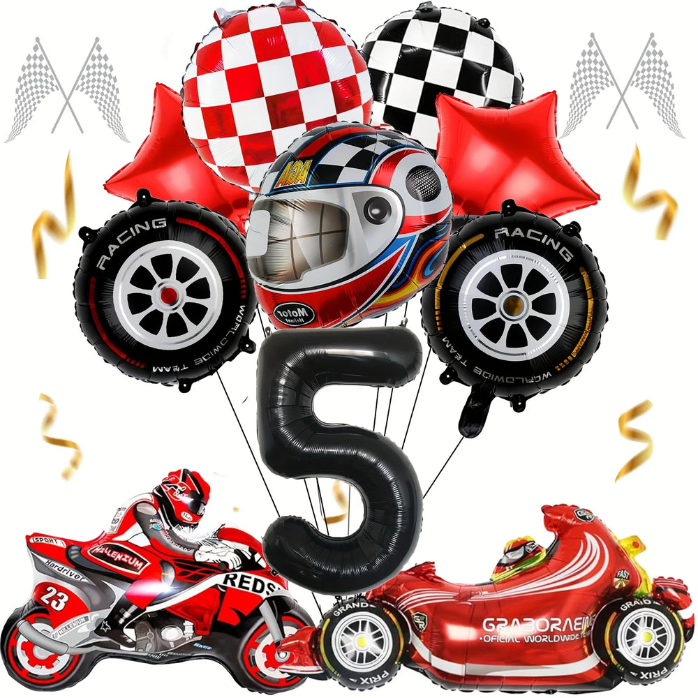 12pcs Racing Car Balloon Birthday Set | Party Decor for Boys detail view