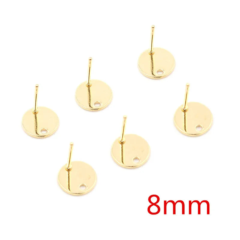 20pcs 316 Stainless Steel Gold Color Geometric Earring Stud Earring Posts Connector for detail view