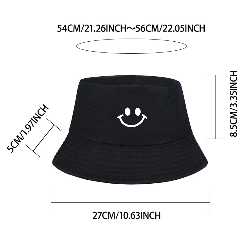 Smiley Face Fisherman Hat for Kids | Cute UV Protective Foldable Sun Hat alternate view